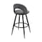 Armen Living Lottech Swivel Bar Stool in Black Metal with Gray Faux Leather 840254335387 - alternate 6